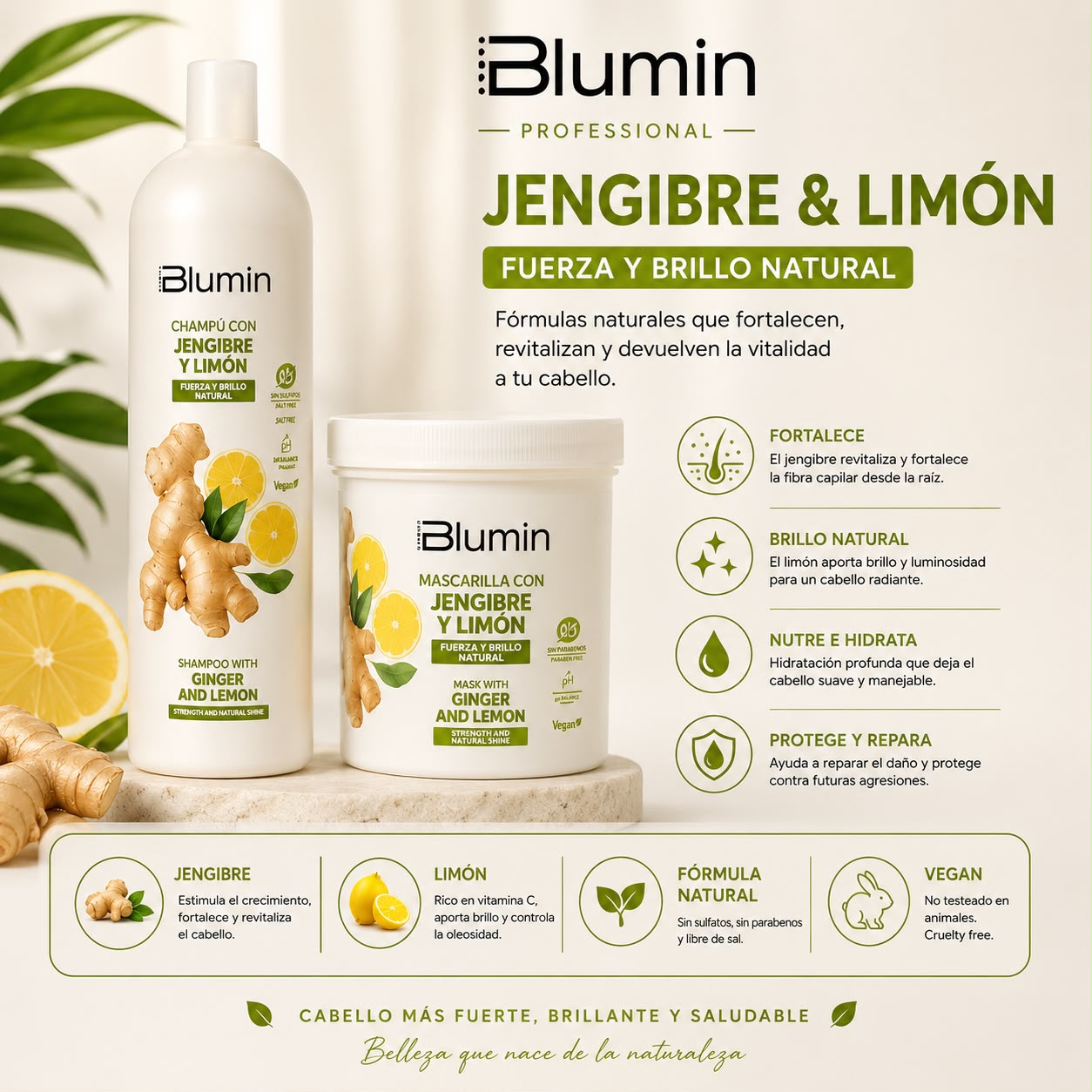 Blumin Jengibre & Limón Shampoo y Mascarilla