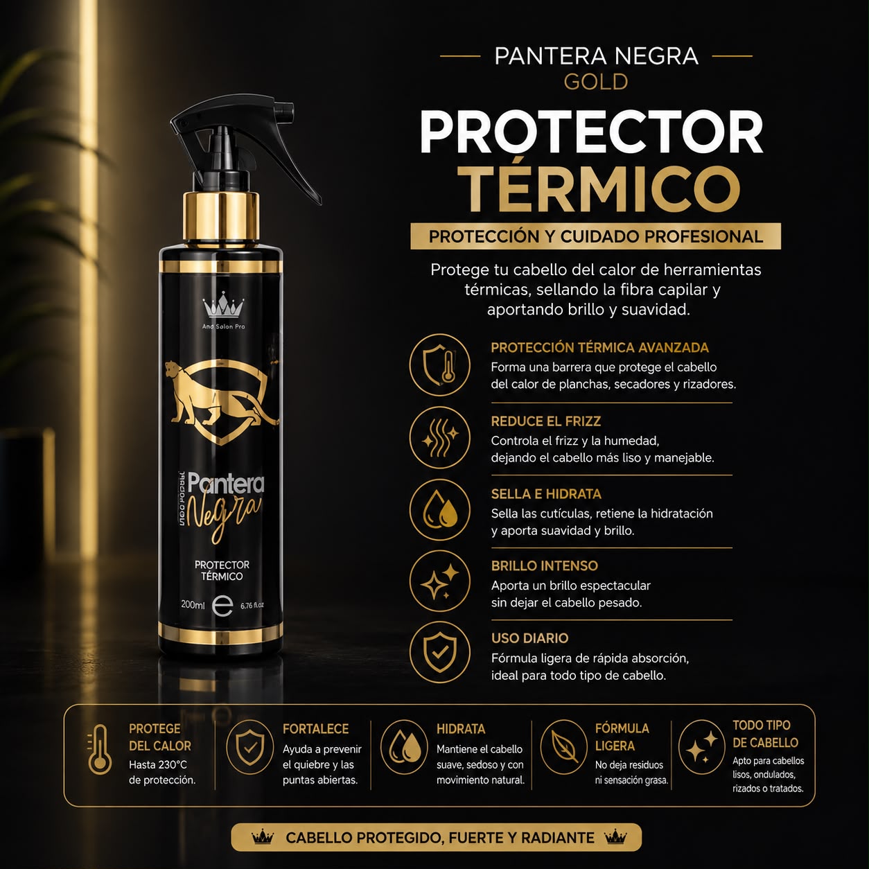 Pantera Negra Gold Protector Térmico 200ml